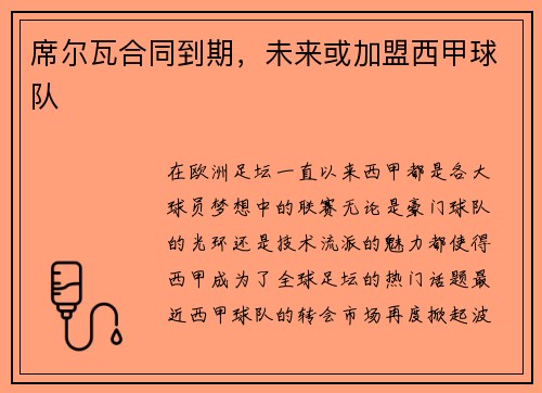 席尔瓦合同到期，未来或加盟西甲球队